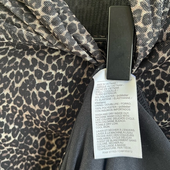 Rafaella Black and Cream Leopard-Print Turtleneck Sweater - Picture 3 of 4